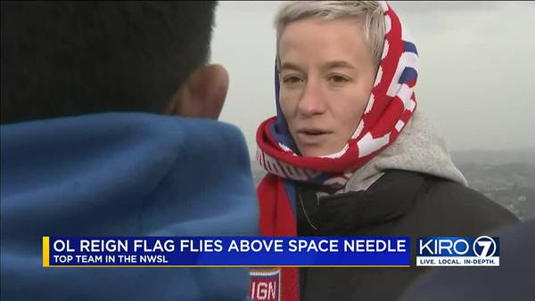 OL Reign raise flag atop Seattle Space Needle