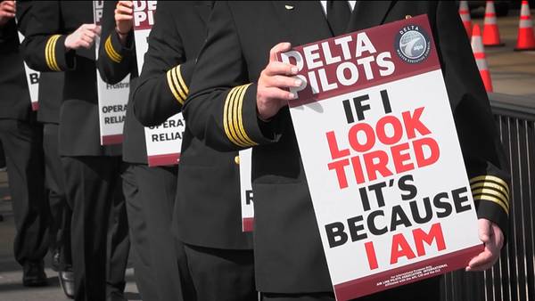 Delta pilots picket at SEA, citing fatigue from staffing shortfall