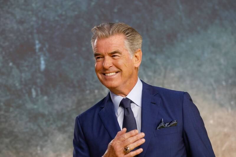 LONDON, ENGLAND - OCTOBER 18:  Pierce Brosnan attends the UK Premiere of "Black Adam" at Cineworld Leicester Square on October 18, 2022 in London, England. (Photo by Tristan Fewings/Getty Images for Warner Bros.)