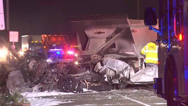 Washington State Patrol says a wrong-way driver caused a fiery crash that killed two people on northbound SR 167 in Pacific on Dec. 2, 2020.