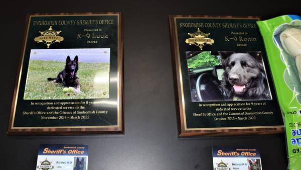 Two K-9s retire from Snohomish County Sheriff’s Office