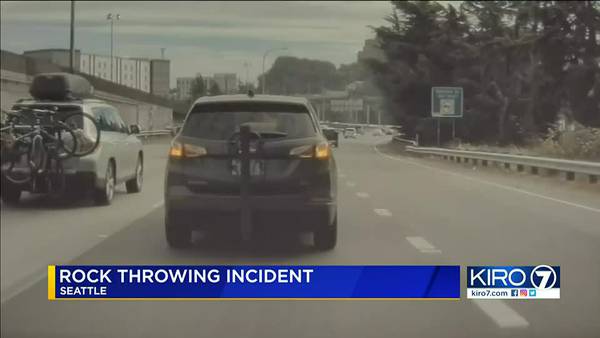 Caught on camera: Person throws rocks at cars driving on I-5 in Seattle