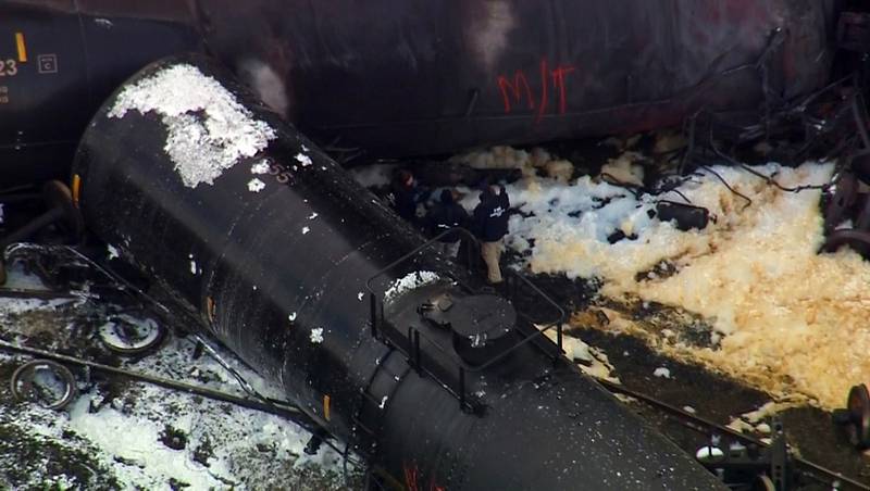 Chopper 7 over Custer oil train derailment