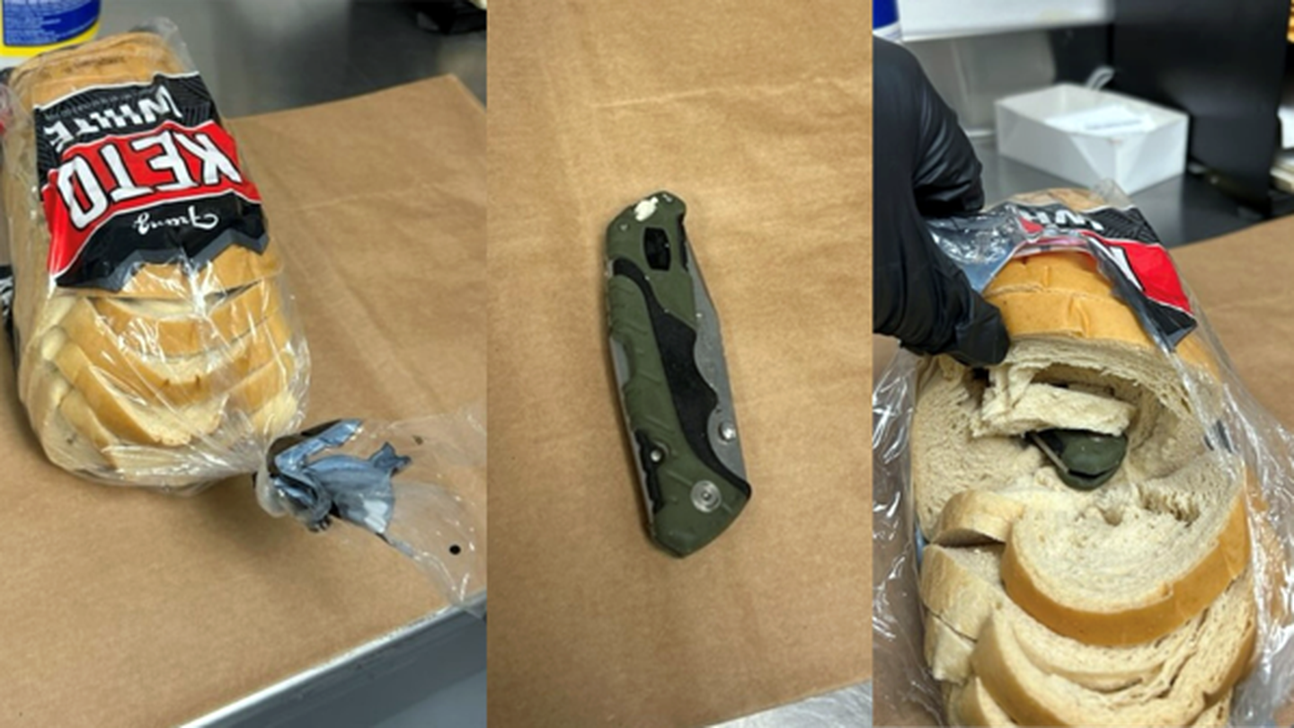 TSA发现隐藏在面包中的“巧妙伪装”的刀具