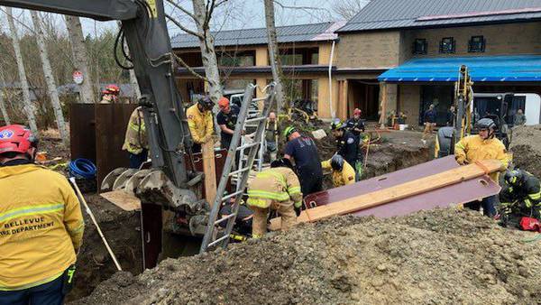 Construction worker pulled out of collapsed trench in King County