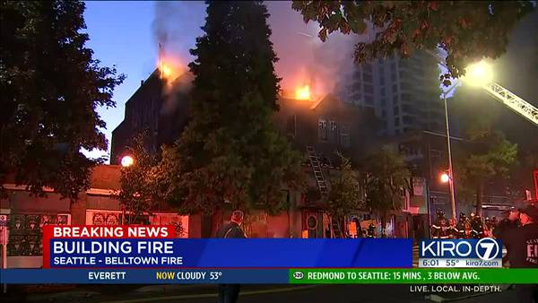 VIDEO: Historic building on fire in Belltown