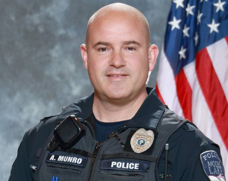 Moses Lake Police Sgt. Adam Munro was shot in the foot.