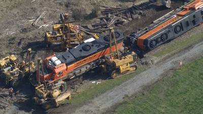 PHOTOS: Train derails, spills diesel on Swinomish Reservation in Anacortes