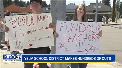 Yelm students stage walkout after 120 teachers get layoff notices