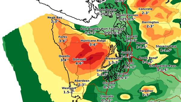 ‘Atmospheric river’ bringing impressive rainfall totals to parts of Western Washington