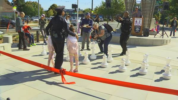 VIDEO: Community celebrates opening of Detective Cookie Chess Park