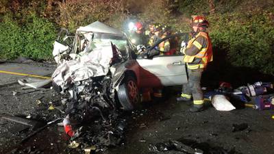 Woman killed in fiery wrong-way crash on I-5 in SeaTac