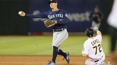 Mariners held to 1 hit, Castillo tagged in 4-1 loss to A’s