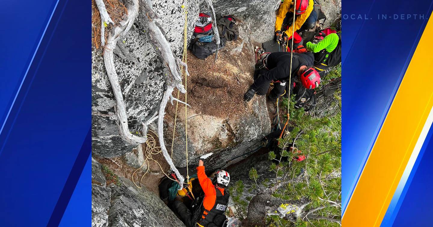 A hiker was trapped under a large boulder near Lake Viviane, south of Leavenworth.