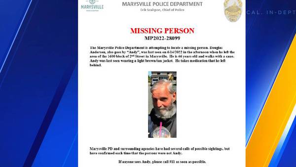 Marysville police searching for missing man