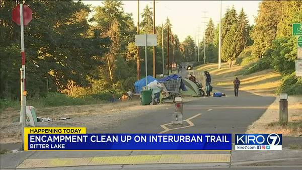 VIDEO: Encampment clean-up on Interurban Trail