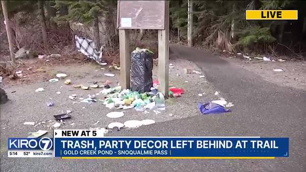 Hiker calls out park visitors near Snoqualmie Pass for leaving overflowing trash, broken glass