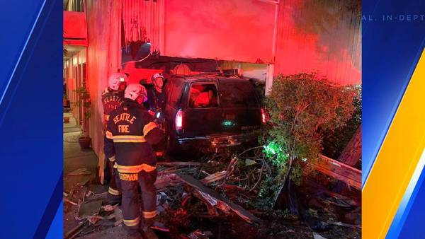 VIDEO: Driver arrested for investigation of DUI after crashing into apartment building