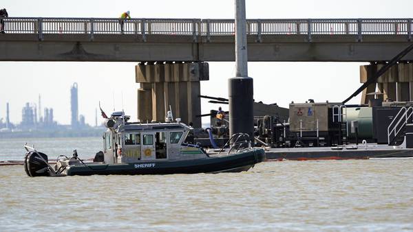 US Coast Guard says Texas barge collision may have spilled up to 2,000 gallons of oil