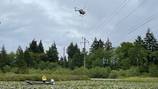 Helicopter used to remove power pole from East Bremerton pond