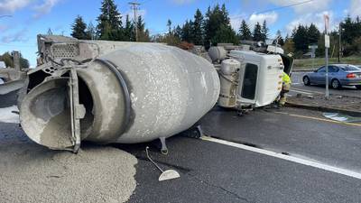 PHOTOS: Lacey cement truck crash