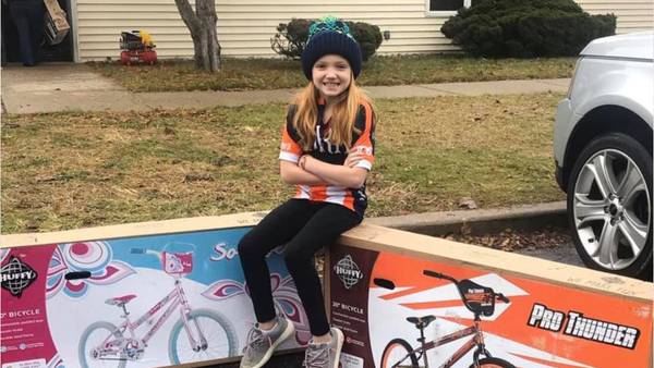 9-year-old girl donates 130 bikes to charity