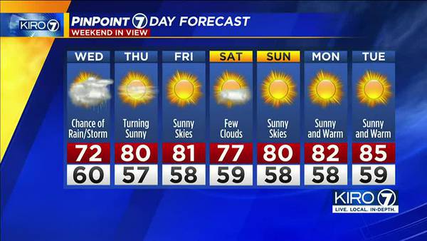 KIRO 7 PinPoint Weather video for Tues. evening