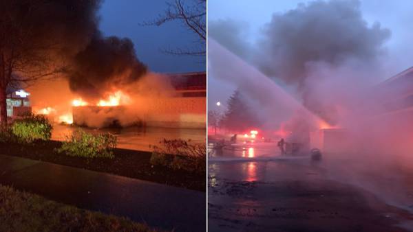 Tires catch fire outside Tacoma tire shop