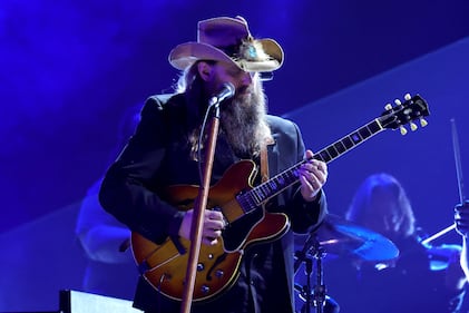 LAS VEGAS, NEVADA - APRIL 03: Chris Stapleton performs onstage during the 64th Annual GRAMMY Awards at MGM Grand Garden Arena on April 03, 2022 in Las Vegas, Nevada. (Photo by Emma McIntyre/Getty Images for The Recording Academy)