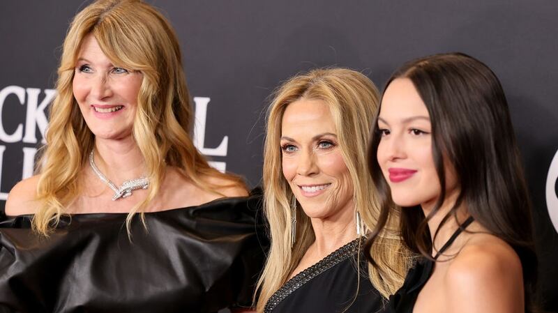 NEW YORK, NEW YORK - NOVEMBER 03: (L-R) Laura Dern, Sheryl Crow and Olivia Rodrigo attend the 38th Annual Rock & Roll Hall Of Fame Induction Ceremony at Barclays Center on November 03, 2023 in New York City. (Photo by Theo Wargo/Getty Images for The Rock and Roll Hall of Fame )