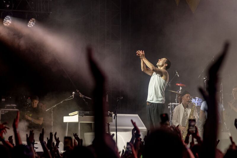 INDIO, CALIFORNIA - APRIL 13: Jack Antonoff of Bleachers performs at the Mojave Tent at the 2024 Coachella Valley Music and Arts Festival at Empire Polo Club on April 13, 2024 in Indio, California. (Photo by Emma McIntyre/Getty Images for Coachella)