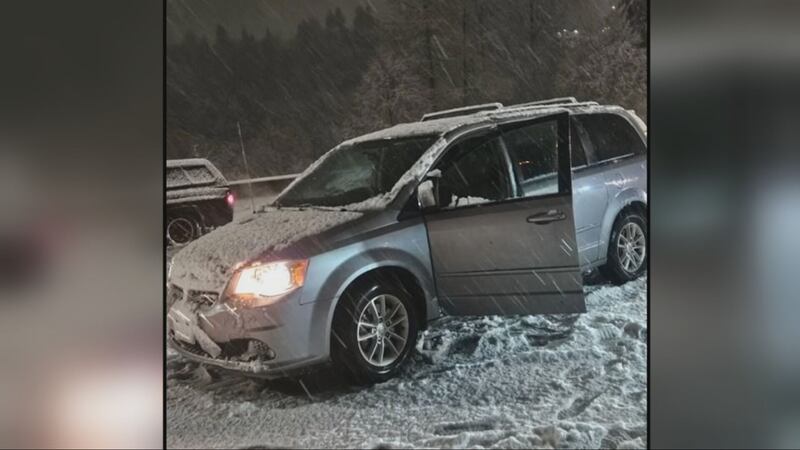 About 50 cars were stuck in a ditch because of the conditions on southbound I-5, just south of Olympia at the Highway 101 interchange.