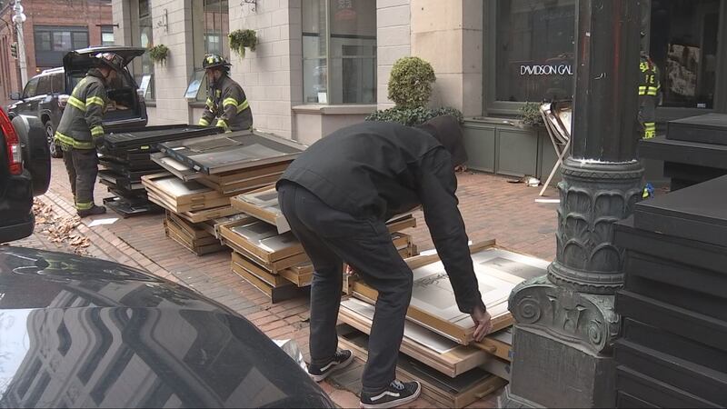 A fire at a Pioneer Square art gallery on Friday morning