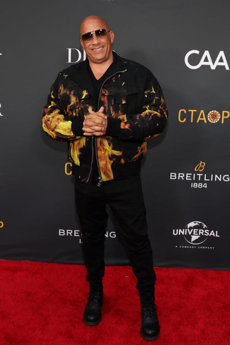 UNIVERSAL CITY, CALIFORNIA - MAY 20: Vin Diesel attends the Charlize Theron Africa Outreach Project 2023 Block Party at Universal Studios Backlot on May 20, 2023 in Universal City, California. (Photo by Monica Schipper/Getty Images)