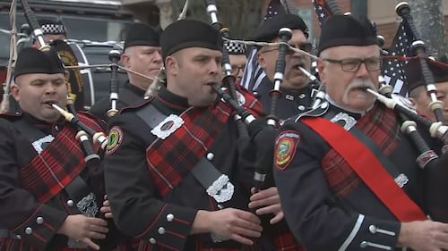 Procession, memorial for fallen Trooper Christopher Gadd