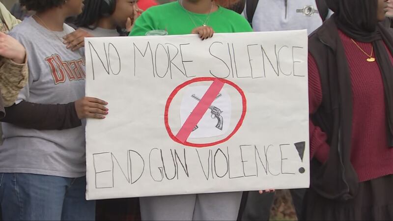 Chief Sealth International High School students at a walkout in West Seattle