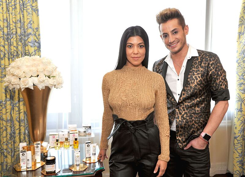 WESTLAKE VILLAGE, CA - NOVEMBER 04:  (L-R) Kourtney Kardashian and Frankie Grande film an episode of Amazon's live stream fashion and beauty show "Style Code Live" at Four Seasons Hotel on November 4, 2016 in Westlake Village, California.  (Photo by John Sciulli/Getty Images for Amazon's Style Code Live )