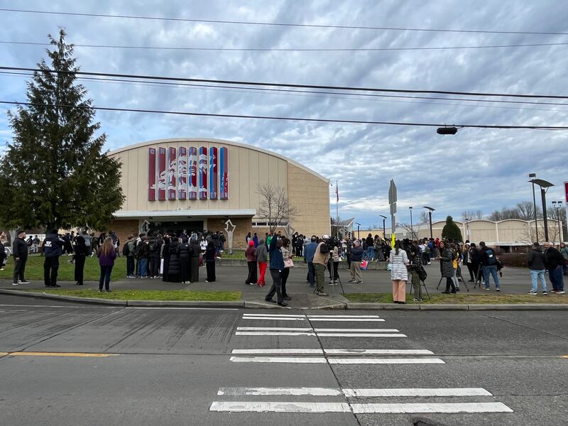 Chief Sealth International High School students walking out