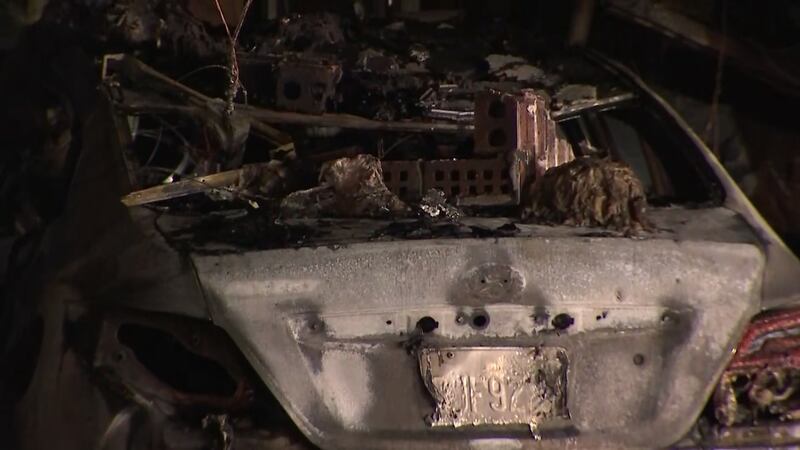 A Federal Way Jack in the Box is in shambles after a car slammed into the side of the restaurant and burst into flames.