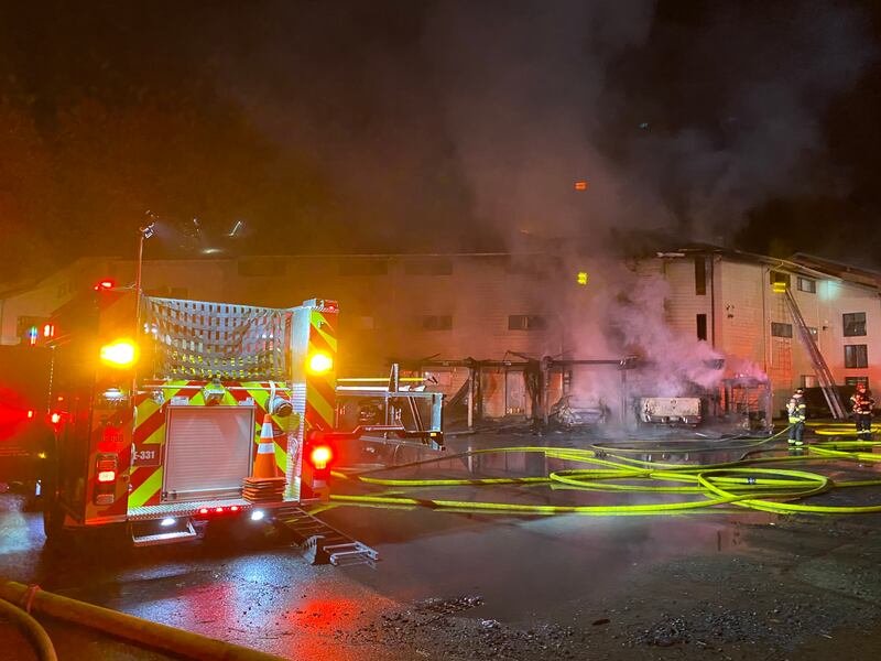 Dozens of people were displaced after a 3-alarm fire ripped through an apartment building late Sunday night in Auburn. (11-7-21)