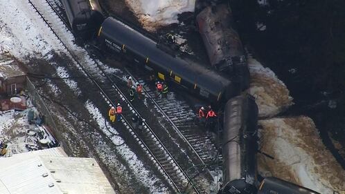 Chopper 7 over Custer oil train derailment