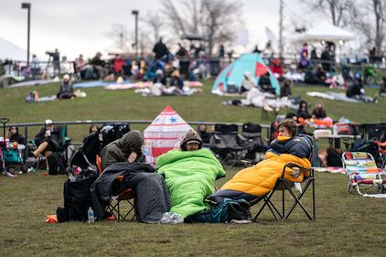 People awaiting the 2024 solar eclipse.