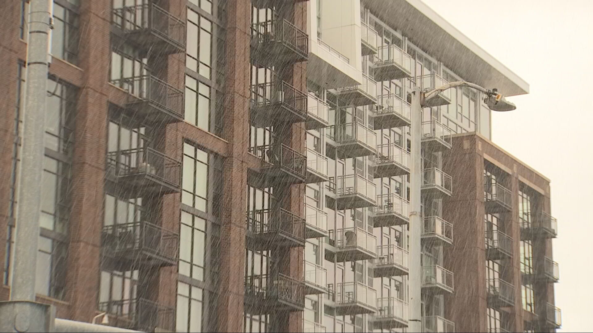 Snow and hail in Seattle on Thursday, Jan. 11