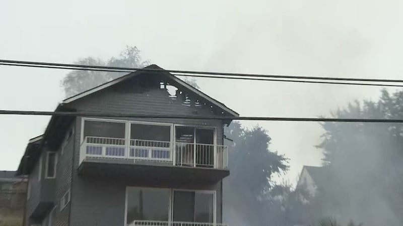 A 3-alarm fire caused a home under construction to collapse and damaged two others in Seattle's Mount Baker neighborhood.