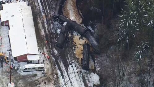 Chopper 7 over Custer oil train derailment