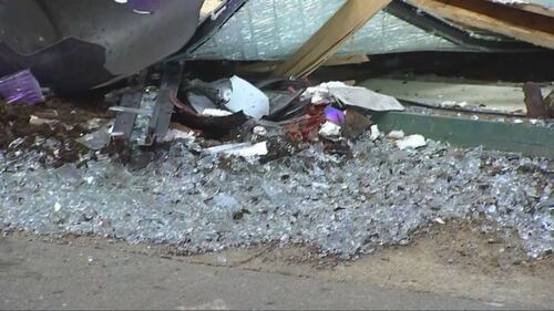 At about 3:45 a.m., burglars rammed Cannazone Seattle on First Avenue South near Walker Street, which is adjacent to a Starbucks, on March 19, 2024.