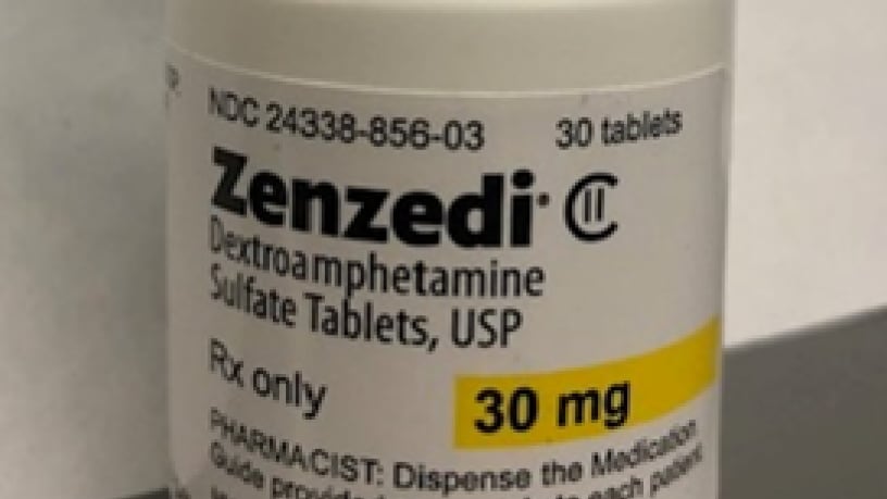 A pharmacist reported that the drug in the bottle labeled Zenzedi – which is a drug used to treat Attention deficit Hyperactivity Disorder and narcolepsy – was instead carbinoxamine maleate, an antihistamine.