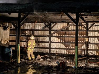 Ambulances, garage burn in Sequim