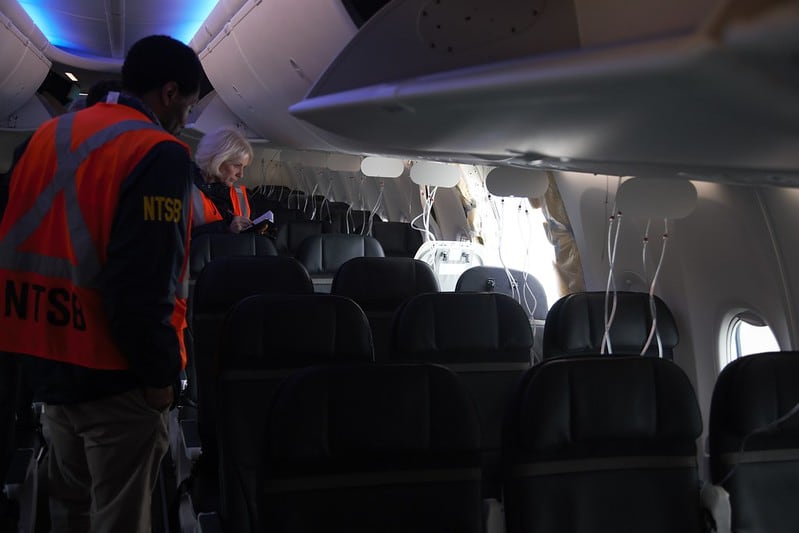 NTSB investigators on Alaska Flight 1282