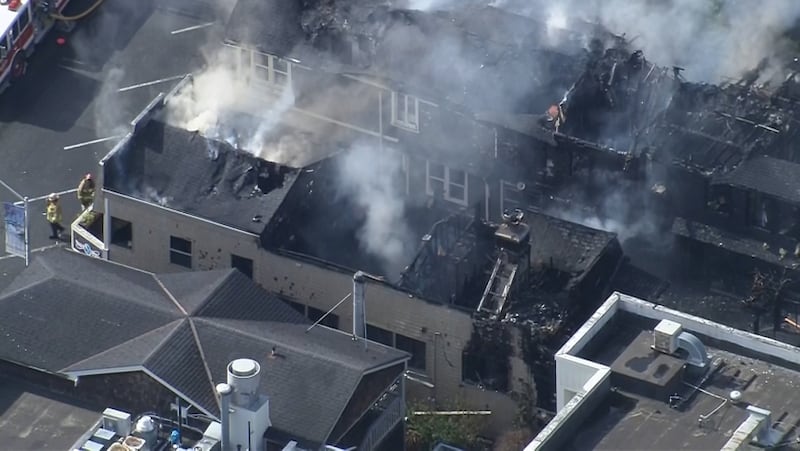 Several buildings burned in a massive early-morning fire in downtown Friday Harbor on San Juan Island Thursday morning.